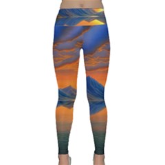 Glorious Sunset Lightweight Velour Classic Yoga Leggings by GardenOfOphir