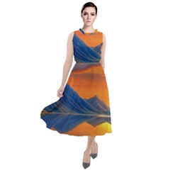 Glorious Sunset Round Neck Boho Dress