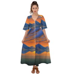 Glorious Sunset Kimono Sleeve Boho Dress