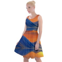 Glorious Sunset Knee Length Skater Dress by GardenOfOphir