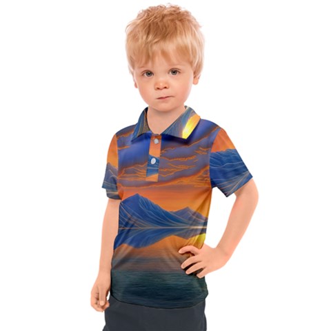 Glorious Sunset Kids  Polo Tee by GardenOfOphir