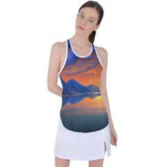 Glorious Sunset Racer Back Mesh Tank Top by GardenOfOphir