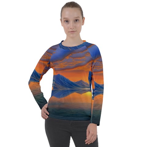 Glorious Sunset Women s Long Sleeve Raglan Tee by GardenOfOphir