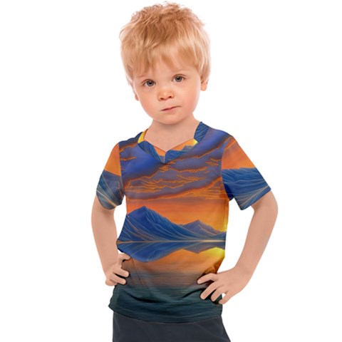 Glorious Sunset Kids  Sports Tee by GardenOfOphir