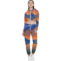 Glorious Sunset Cropped Zip Up Lounge Set by GardenOfOphir