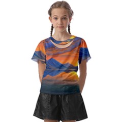 Glorious Sunset Kids  Front Cut Tee by GardenOfOphir