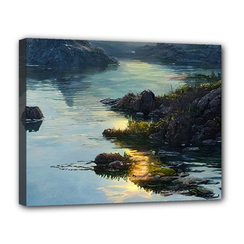 Incredible Sunset Canvas 14  X 11  (stretched) by GardenOfOphir