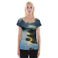 Incredible Sunset Cap Sleeve Top by GardenOfOphir