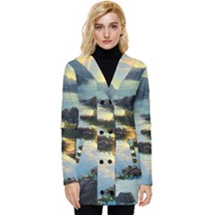 Incredible Sunset Button Up Hooded Coat  by GardenOfOphir