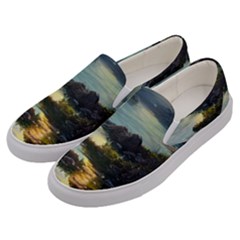 Incredible Sunset Men s Canvas Slip Ons by GardenOfOphir