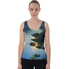 Incredible Sunset Velvet Tank Top by GardenOfOphir