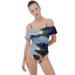 Incredible Sunset Frill Detail One Piece Swimsuit by GardenOfOphir