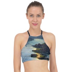 Incredible Sunset Racer Front Bikini Top by GardenOfOphir