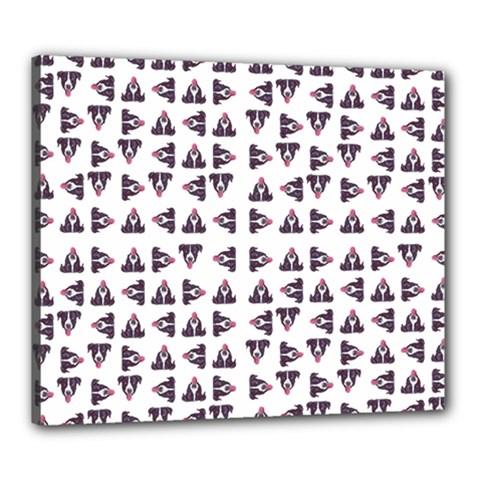 Happy Hound Funny Cute Gog Pattern Canvas 24  X 20  (stretched) by dflcprintsclothing