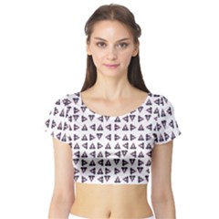 Happy Hound Funny Cute Gog Pattern Short Sleeve Crop Top by dflcprintsclothing