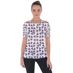 Happy Hound Funny Cute Gog Pattern Shoulder Cut Out Short Sleeve Top by dflcprintsclothing