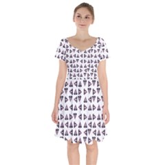 Happy Hound Funny Cute Gog Pattern Short Sleeve Bardot Dress by dflcprintsclothing