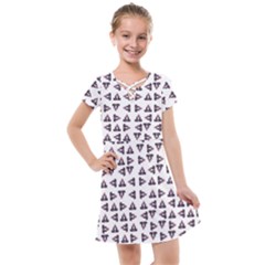 Happy Hound Funny Cute Gog Pattern Kids  Cross Web Dress by dflcprintsclothing