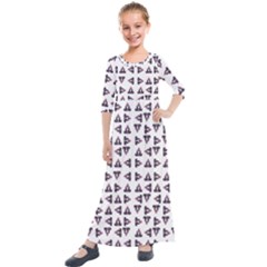 Happy Hound Funny Cute Gog Pattern Kids  Quarter Sleeve Maxi Dress by dflcprintsclothing