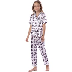 Happy Hound Funny Cute Gog Pattern Kids  Satin Short Sleeve Pajamas Set by dflcprintsclothing