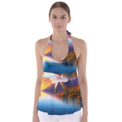 Immaculate Sunset Babydoll Tankini Top by GardenOfOphir