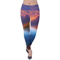 Immaculate Sunset Velvet Leggings by GardenOfOphir