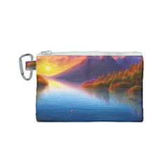 Immaculate Sunset Canvas Cosmetic Bag (small) by GardenOfOphir