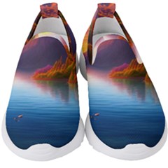 Immaculate Sunset Kids  Slip On Sneakers by GardenOfOphir