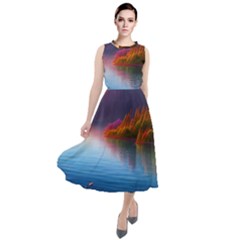 Immaculate Sunset Round Neck Boho Dress