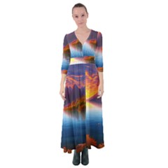 Immaculate Sunset Button Up Maxi Dress