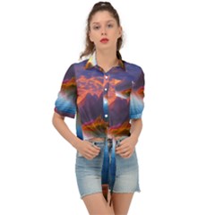 Immaculate Sunset Tie Front Shirt  by GardenOfOphir