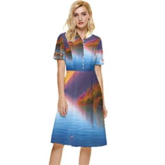 Immaculate Sunset Button Top Knee Length Dress