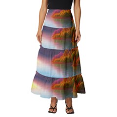 Immaculate Sunset Tiered Ruffle Maxi Skirt by GardenOfOphir