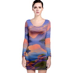 Loveliest Sunset Long Sleeve Bodycon Dress by GardenOfOphir