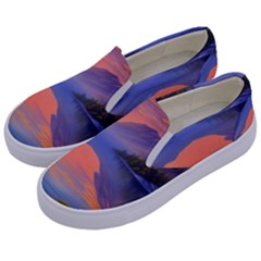 Loveliest Sunset Kids  Canvas Slip Ons by GardenOfOphir