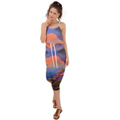 Loveliest Sunset Waist Tie Cover Up Chiffon Dress by GardenOfOphir