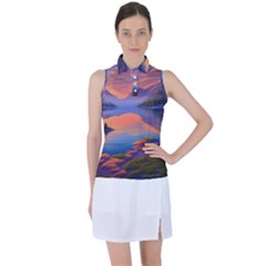 Loveliest Sunset Women s Sleeveless Polo Tee by GardenOfOphir