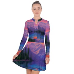 Magnificent Sunset Long Sleeve Panel Dress by GardenOfOphir