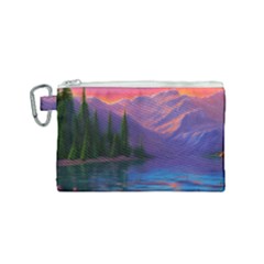 Magnificent Sunset Canvas Cosmetic Bag (small) by GardenOfOphir