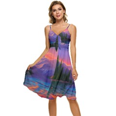 Magnificent Sunset Sleeveless Tie Front Chiffon Dress by GardenOfOphir