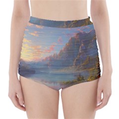 Marvelous Sunset High-waisted Bikini Bottoms by GardenOfOphir