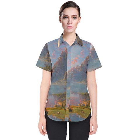 Marvelous Sunset Women s Short Sleeve Shirt by GardenOfOphir