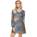 Marvelous Sunset Tiered Long Sleeve Mini Dress View1