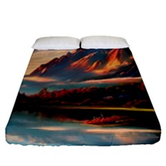 Opulent Sunset Fitted Sheet (queen Size) by GardenOfOphir