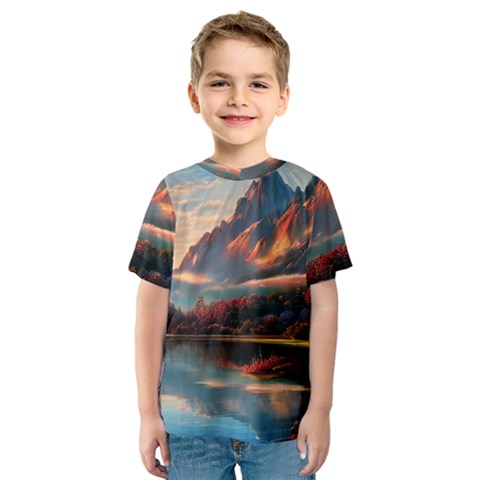 Opulent Sunset Kids  Sport Mesh Tee by GardenOfOphir