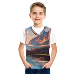 Opulent Sunset Kids  Basketball Tank Top by GardenOfOphir