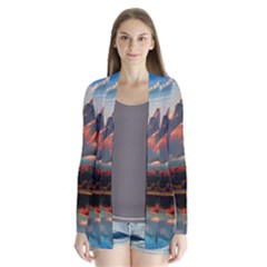 Opulent Sunset Drape Collar Cardigan by GardenOfOphir