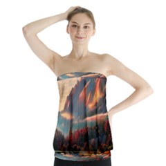 Opulent Sunset Strapless Top by GardenOfOphir