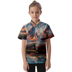 Opulent Sunset Kids  Short Sleeve Shirt by GardenOfOphir