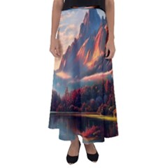 Opulent Sunset Flared Maxi Skirt by GardenOfOphir